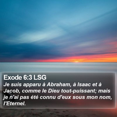 Exode 6:3 LSG Bible Verse Image