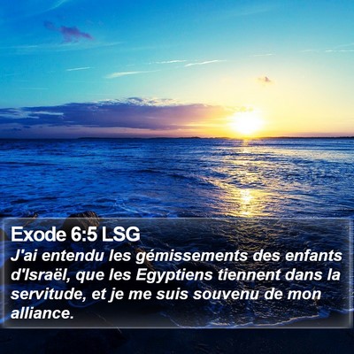 Exode 6:5 LSG Bible Verse Image