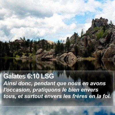 Galates 6:10 LSG Bible Verse Image