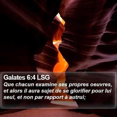 Galates 6:4 LSG Bible Verse Image