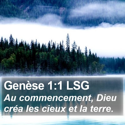 Genèse 1:1 LSG Bible Verse Image