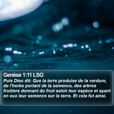 Genèse 1:11 LSG Bible Verse Image