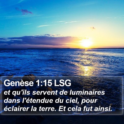 Genèse 1:15 LSG Bible Verse Image