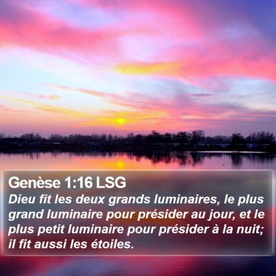 Genèse 1:16 LSG Bible Verse Image