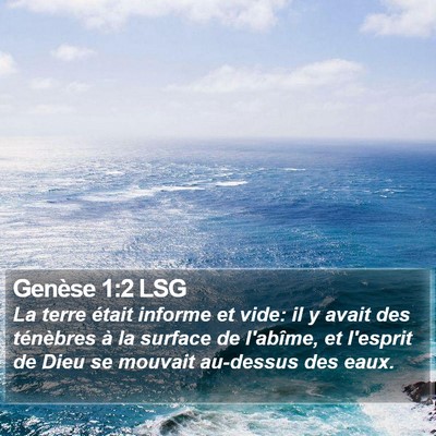Genèse 1:2 LSG Bible Verse Image