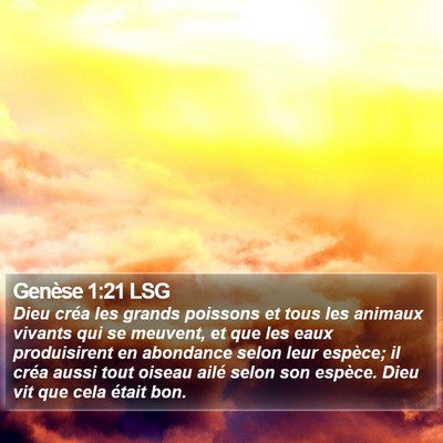 Genèse 1:21 LSG Bible Verse Image
