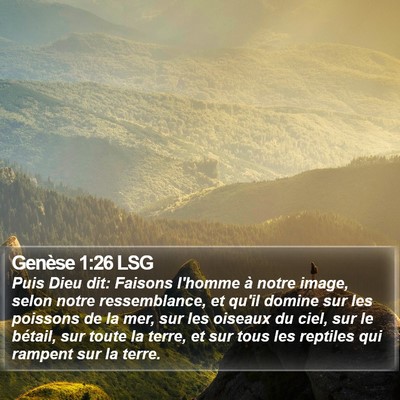 Genèse 1:26 LSG Bible Verse Image
