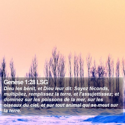 Genèse 1:28 LSG Bible Verse Image