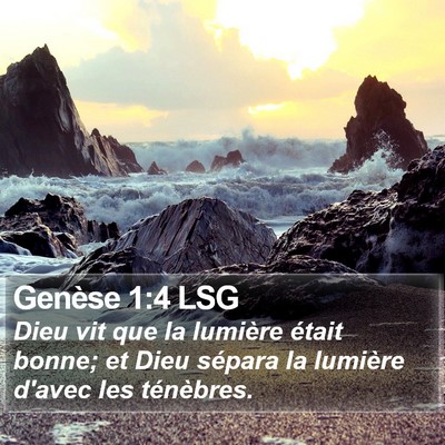 Genèse 1:4 LSG Bible Verse Image