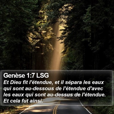 Genèse 1:7 LSG Bible Verse Image