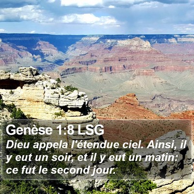 Genèse 1:8 LSG Bible Verse Image