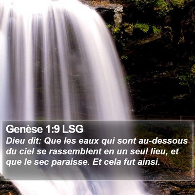 Genèse 1:9 LSG Bible Verse Image