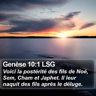 Genèse 10:1 LSG Bible Verse Image