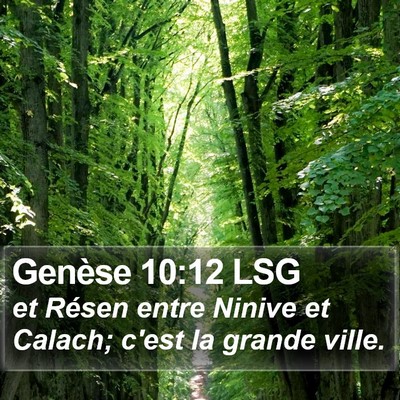 Genèse 10:12 LSG Bible Verse Image