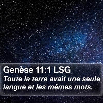 Genèse 11:1 LSG Bible Verse Image