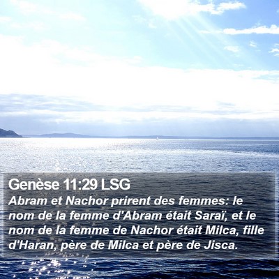Genèse 11:29 LSG Bible Verse Image