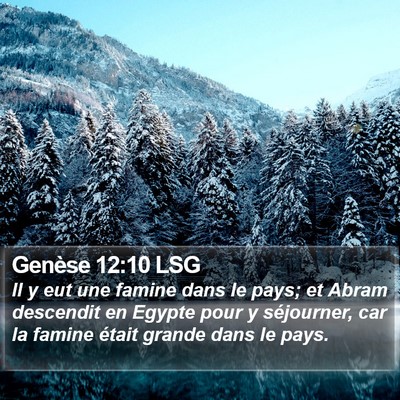 Genèse 12:10 LSG Bible Verse Image