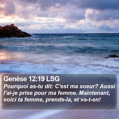 Genèse 12:19 LSG Bible Verse Image