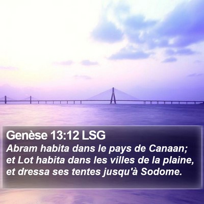 Genèse 13:12 LSG Bible Verse Image
