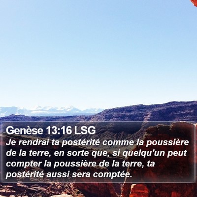Genèse 13:16 LSG Bible Verse Image