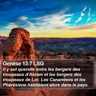 Genèse 13:7 LSG Bible Verse Image