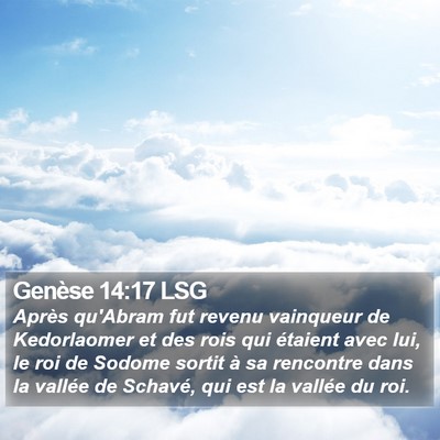 Genèse 14:17 LSG Bible Verse Image