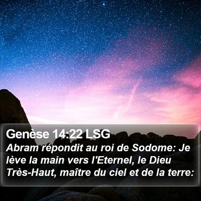Genèse 14:22 LSG Bible Verse Image