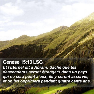 Genèse 15:13 LSG Bible Verse Image