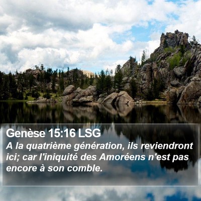 Genèse 15:16 LSG Bible Verse Image