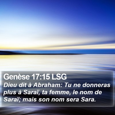 Genèse 17:15 LSG Bible Verse Image