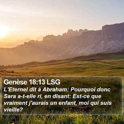 Genèse 18:13 LSG Bible Verse Image