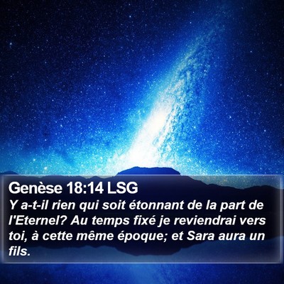 Genèse 18:14 LSG Bible Verse Image