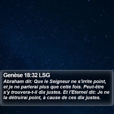 Genèse 18:32 LSG Bible Verse Image