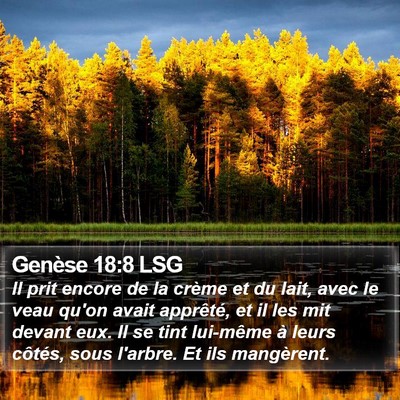 Genèse 18:8 LSG Bible Verse Image