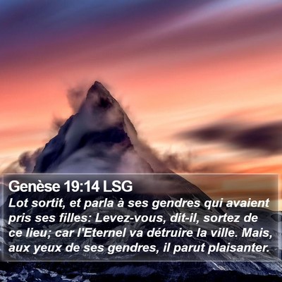 Genèse 19:14 LSG Bible Verse Image