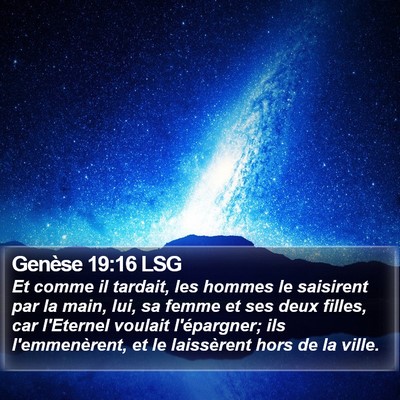 Genèse 19:16 LSG Bible Verse Image