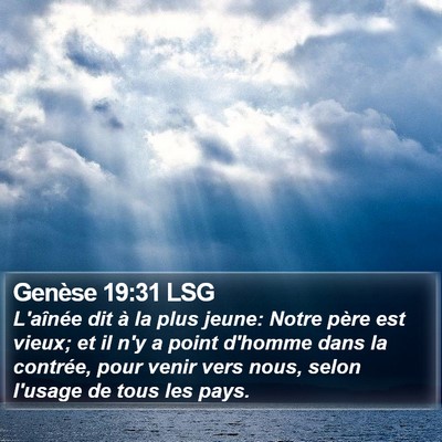 Genèse 19:31 LSG Bible Verse Image