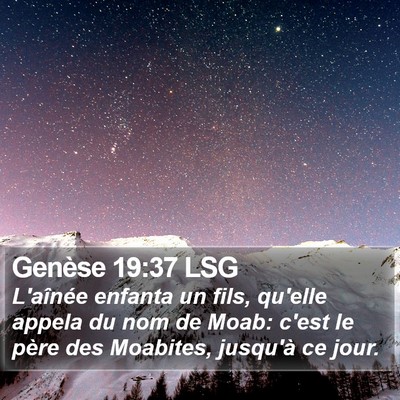 Genèse 19:37 LSG Bible Verse Image