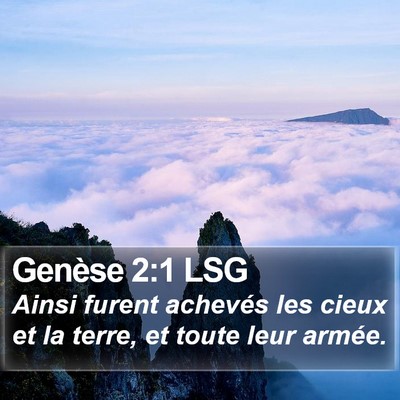 Genèse 2:1 LSG Bible Verse Image