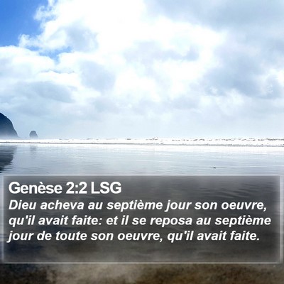 Genèse 2:2 LSG Bible Verse Image