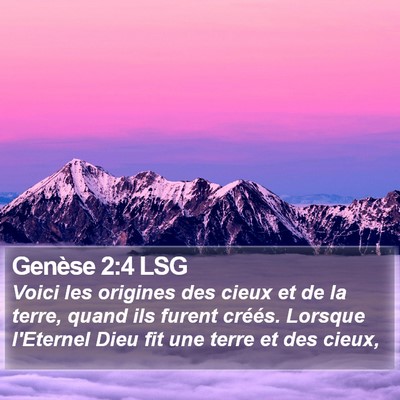 Genèse 2:4 LSG Bible Verse Image