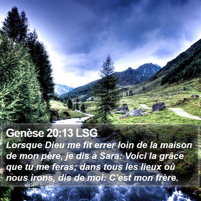 Genèse 20:13 LSG Bible Verse Image