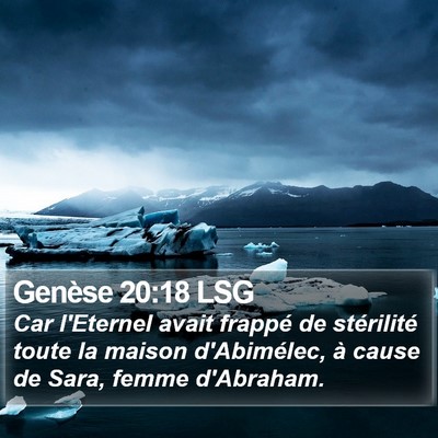 Genèse 20:18 LSG Bible Verse Image