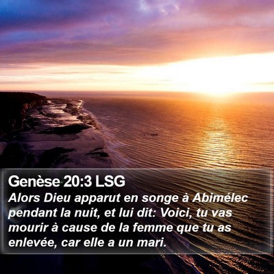 Genèse 20:3 LSG Bible Verse Image