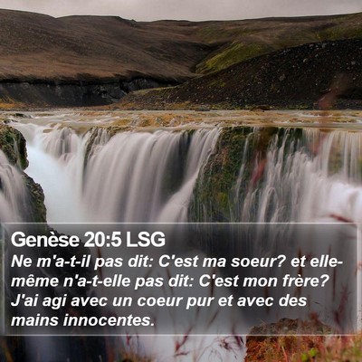 Genèse 20:5 LSG Bible Verse Image