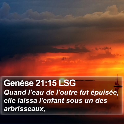 Genèse 21:15 LSG Bible Verse Image