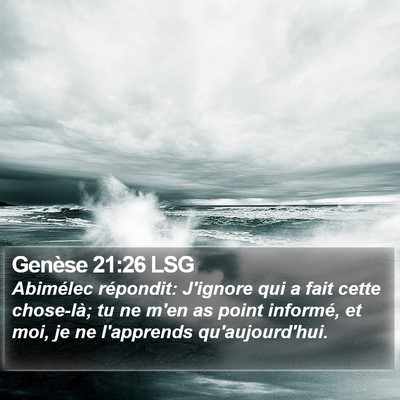 Genèse 21:26 LSG Bible Verse Image
