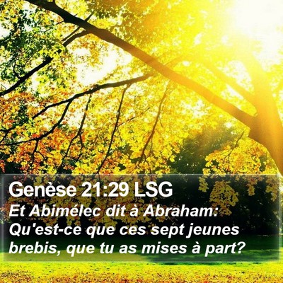 Genèse 21:29 LSG Bible Verse Image