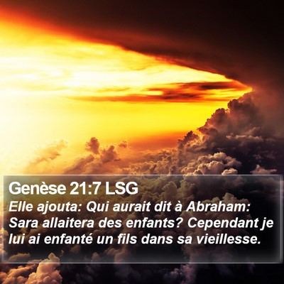 Genèse 21:7 LSG Bible Verse Image