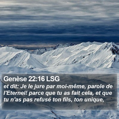 Genèse 22:16 LSG Bible Verse Image